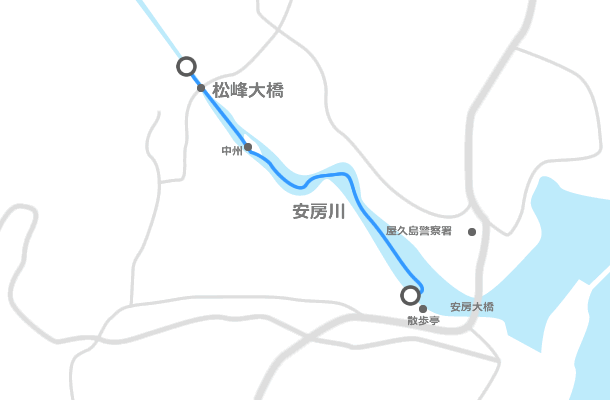 安房川カヌー　コース地図